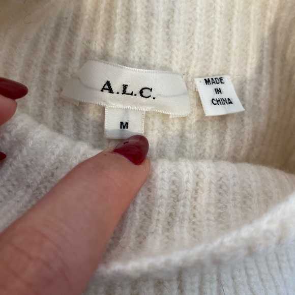 A.L.C Louise Wool Sweater In Off White Navy Size Small - Picture 6 of 7
